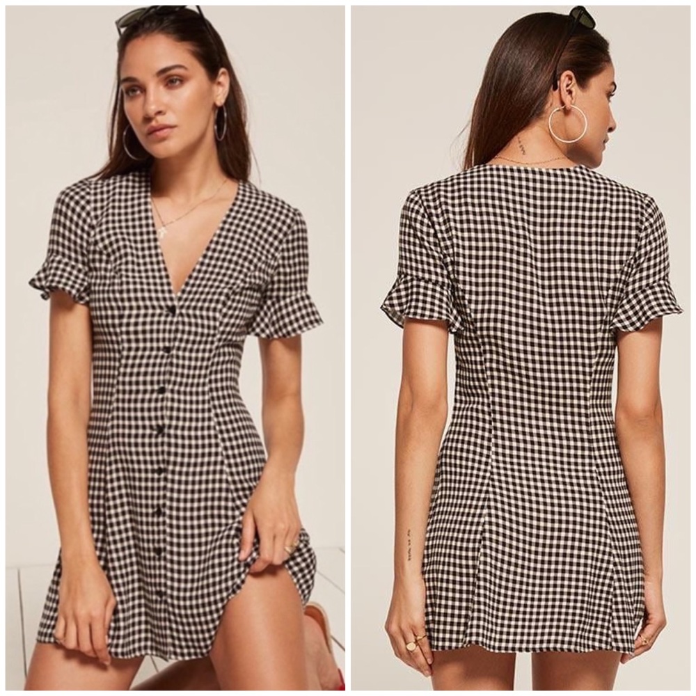 Reformation Dolce Gingham Mini Dress